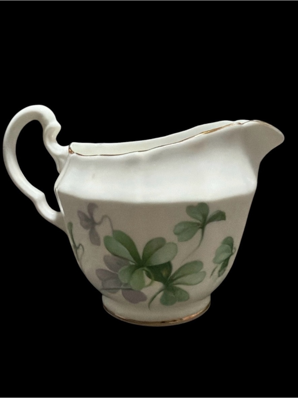 Vintage Adderley England Fine Bone China Shamrock Creamer Gold Trim